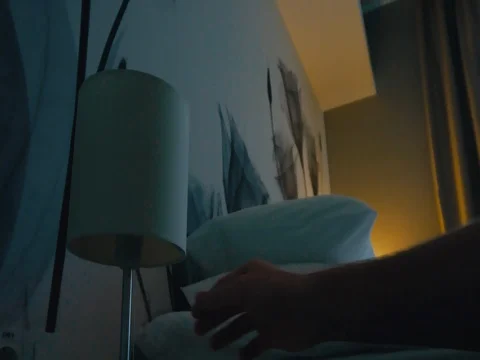 Man's hand on the lamp Stock Footage 77049460