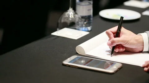 Man's Hand Lecture Stock Footage 65508335