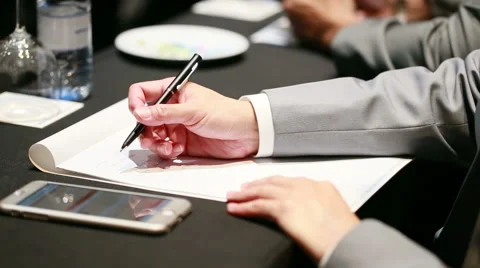 Man's Hand Lecture Stock Footage 65510129