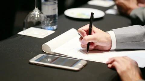 Man's Hand Lecture Stock Footage 65519927