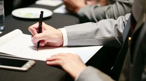 Man's Hand Lecture Stock Footage 65520156