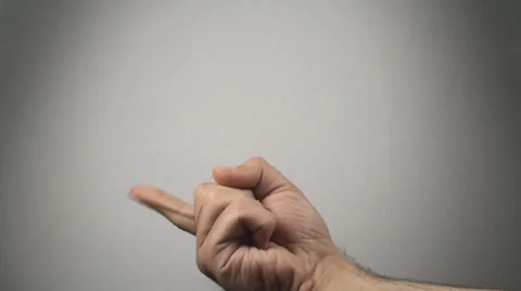 Man's Hand Making The Come Here Gesture, Hands, Signs, Meaning Side-Shot Stock Footage 37331262
