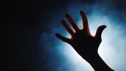 Man's hand in a nightmare Stock Footage 123413617