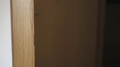 Man's hand opens and closes the door at home Vidéo 189803561