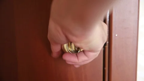 Man's hand opens the door Stock Footage 116721598