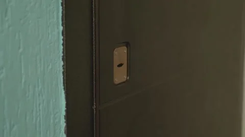Man's hand opens the door with keys Stock Footage 132495496