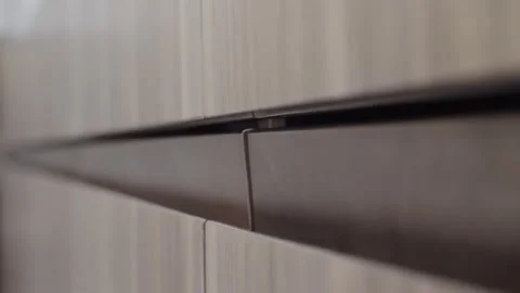 A man's hand opens the kitchen Cabinet door Video stock 130180726