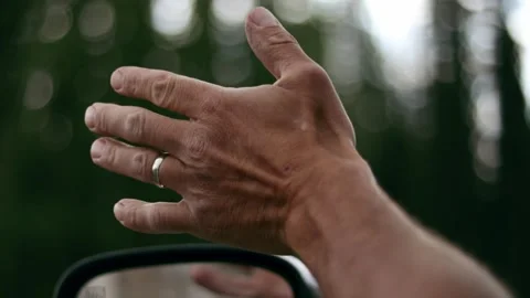 Man's Hand Out Window Video stock 270439714