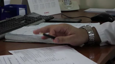 Man's hand with a pencil Stock Footage 56606797