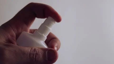 Man's hand performs disinfection Stock Footage 133659377