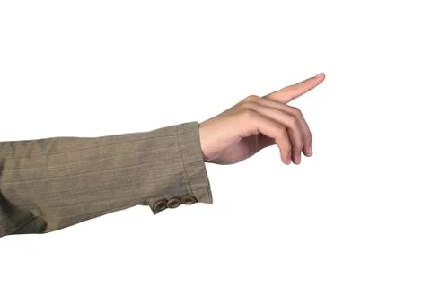 Man's hand pointing Stock Photos