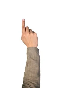Man's hand pointing Stock Photos