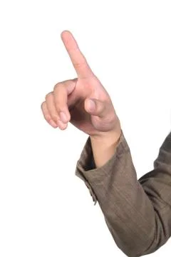Man's hand pointing Stock Photos