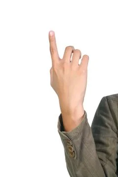 Man's hand pointing Stock Photos