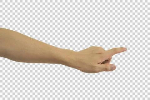 Man's hand pointing at something isolated Stock Photos
