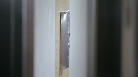 Man's hand push the elevator button Stock Footage 65306360