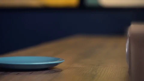 Man's hand puts on the table a jar decorated pills Stock Footage 73020766