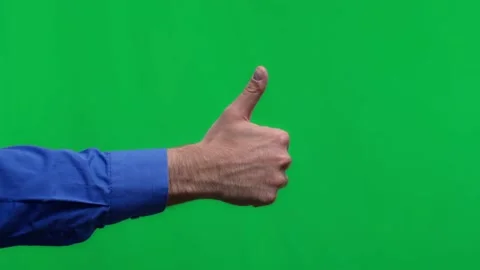 Mans hand show thumbs up gesture. Like and OK gesture, expressing success Stock Footage 168745606