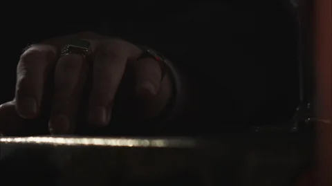 Man's hand with signet 스톡 동영상 112107418