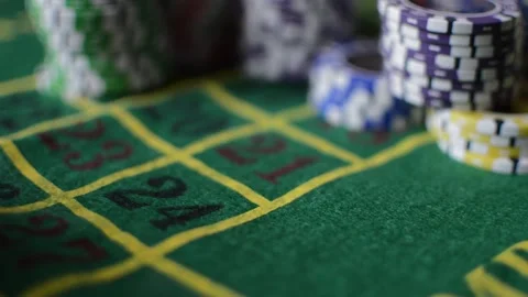 Man's hand take two red dice from the casino green table. 스톡 동영상 219466453