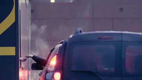 Man's hand taking check in auto fast food Video stock 74239430