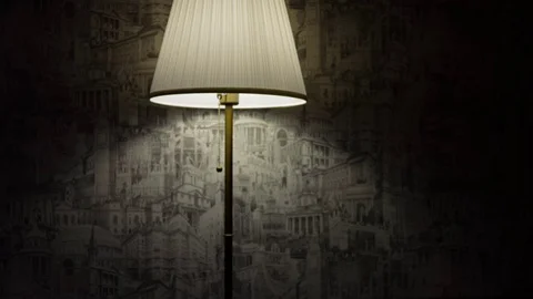 Man's hand turn off the lamp Stock Footage 71316698