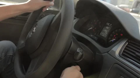 Man's hand turning the ignition key. Stock Footage 51756820