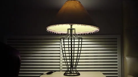 Man's Hand Turns Off The Light Stock Footage 229394051