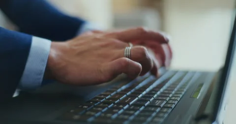 Man's Hand Typing on Keyboard Stock Footage 276336236