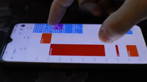 Man's hand using google calendar application. calendar on iphone 스톡 동영상 202515251
