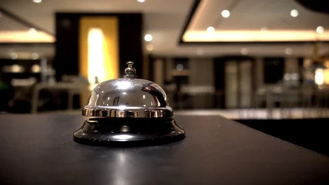 Man's hands are pressing the bell to call Video stock 89681000