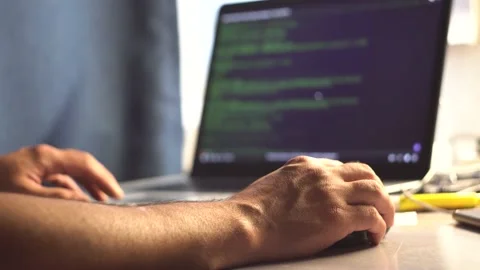 Man's hands at the computer 4K Video stock 201611858