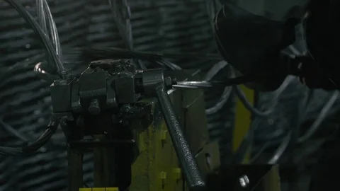 Man's hands connecting wire Stock Footage