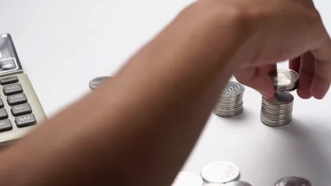 Man's hands counting money, close up. Concept of financial wealth, saving m.. Stock Footage 272390744