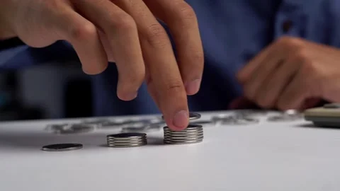 Man's hands counting money, close up. Concept of financial wealth, saving m.. Stock Footage 272390820