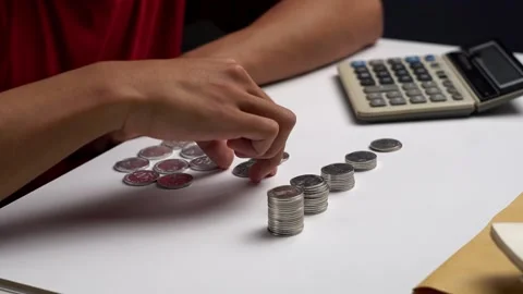 Man's hands counting money, close up. Concept of financial wealth, saving m.. Stock Footage 272390840