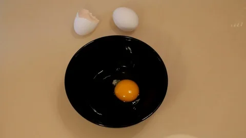 Man’s hands cracking an egg. Food preparation. Chef cooking. Man cook omelette Stock Footage 93539860