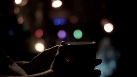 Man's hands cup of tea coffee Video stock 69269423
