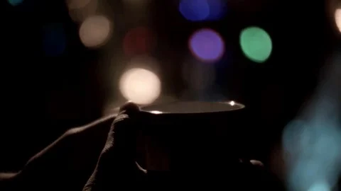 Man's hands cup of tea coffee Video stock 69270138