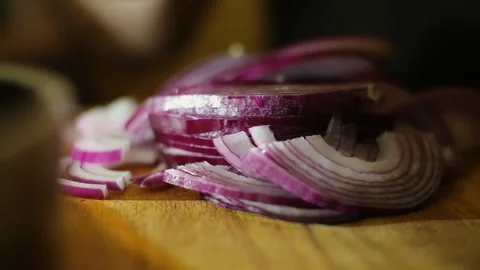 Man's Hands Cutting Onion Stock Footage 89873023