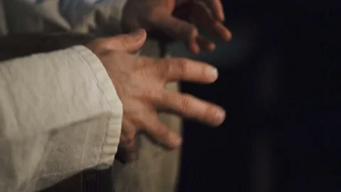 Man's hands drumming out a beat on an arabic percussion drum named Tombak Video stock 74524955