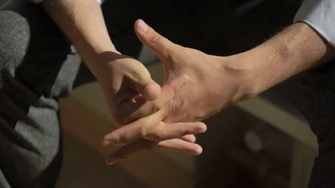 Man's hands holding Stock Footage 111088969