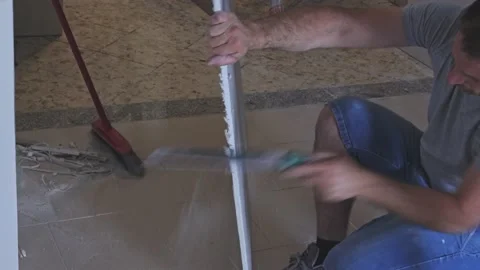 Man's hands keep knife and cut plasterboard Stock-Footage 218619715