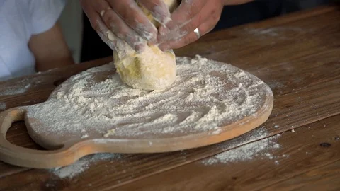 Man's hands knead the dough Video stock 106184098