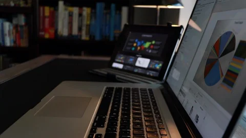 Man's Hands on Laptop Stock Footage 128605676