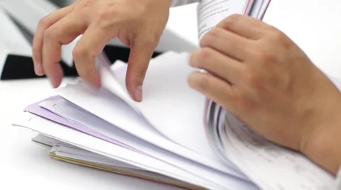 Mans hands looking for documents Video stock 39809799