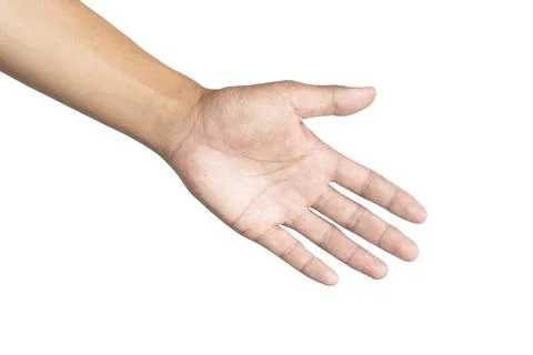 Man's hands making gestures isolated white background Stockfoto's