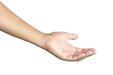Man's hands making gestures isolated white background Stock Photos