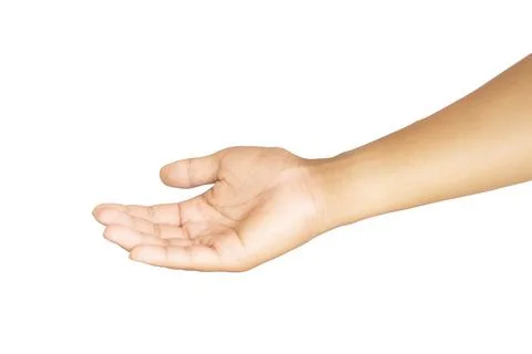 Man's hands making gestures isolated white background Stock Photos