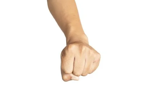 Man's hands making gestures isolated white background Stock Photos